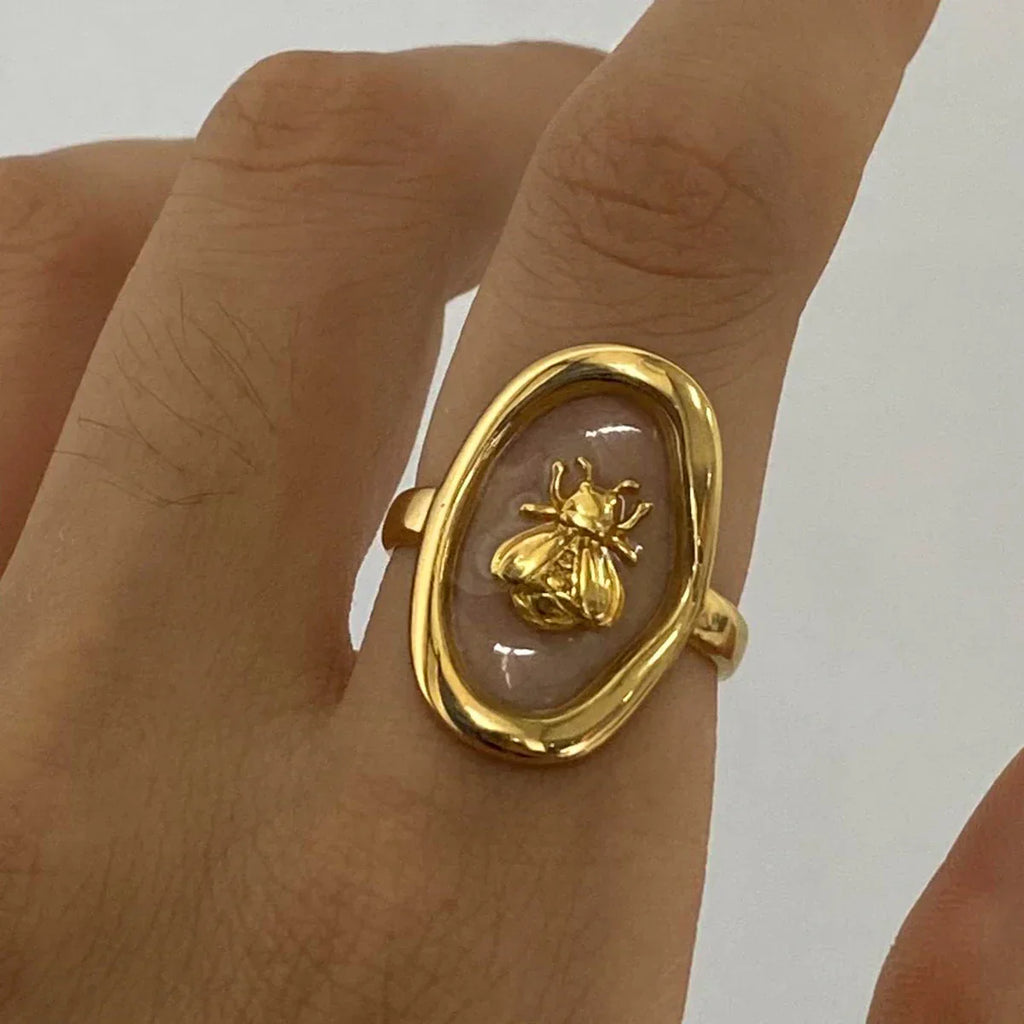 Bague large abeille pour femme