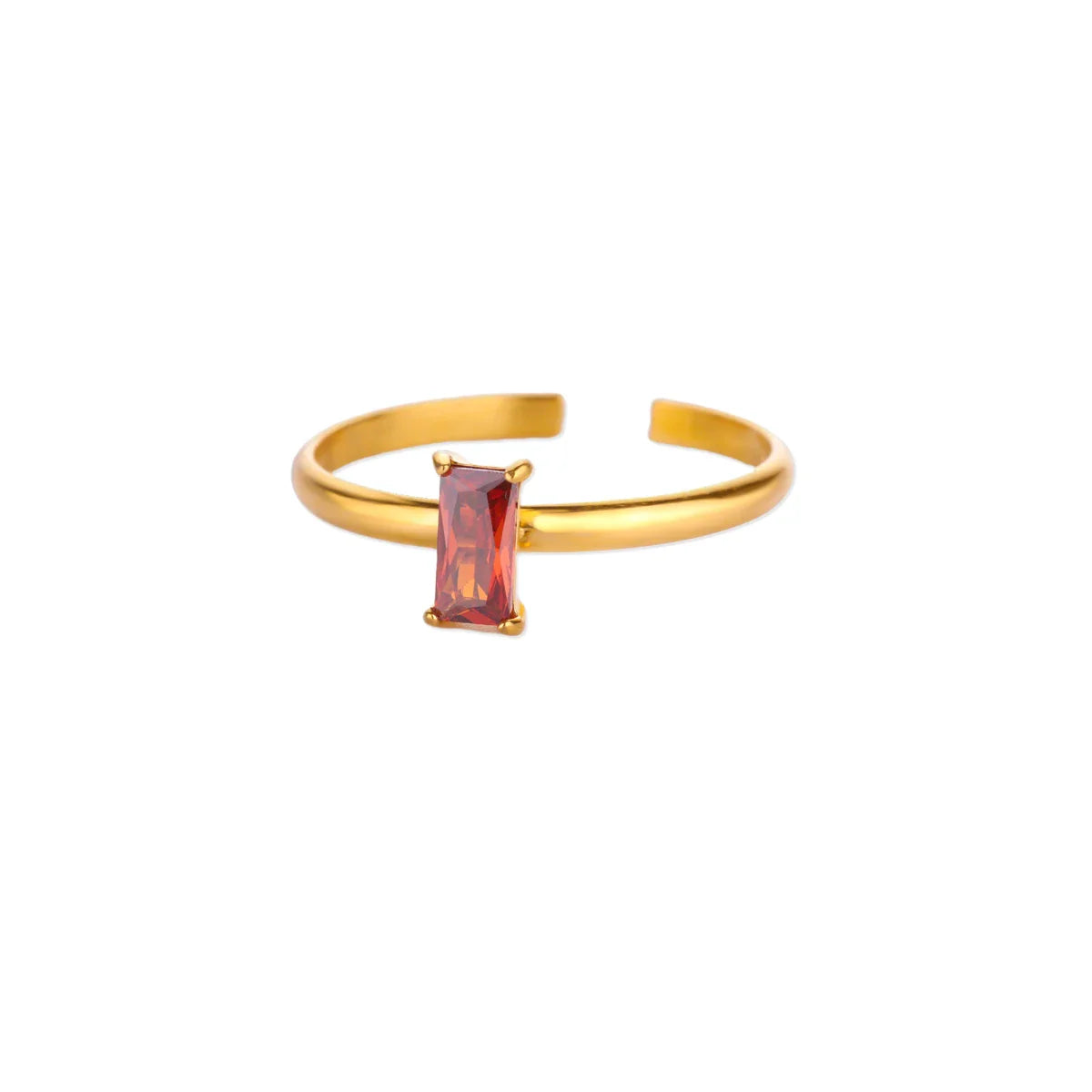 Bague ajustable avec pierre de naissance rectangulaire juillet