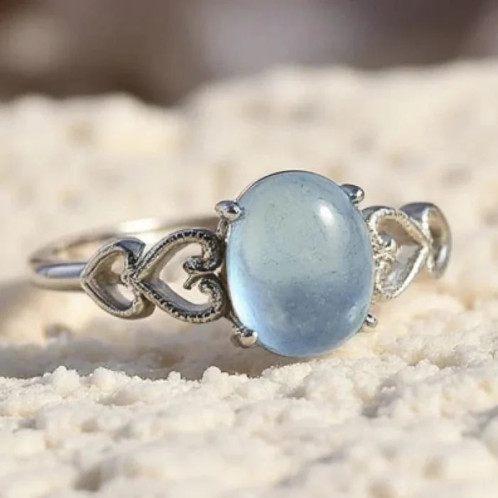 Bague Ajustable "Cristal de Mer" en Aigue-Marine