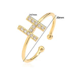 Bague ajustable personnalisée avec initiale
