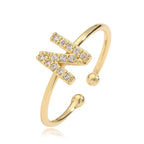 Bague ajustable personnalisée avec initiale n