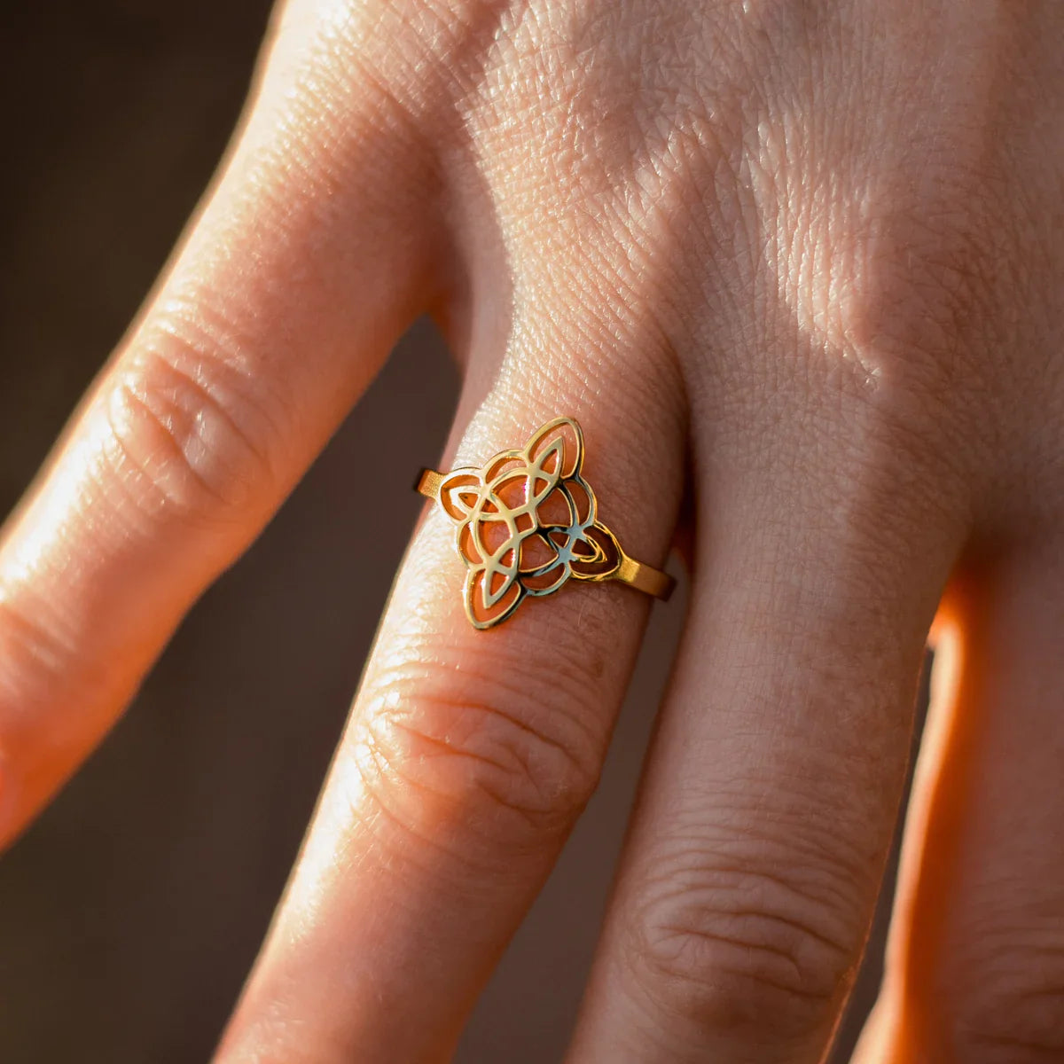 Bague Ajustable Noeud De Sorcière Protection Eternelle