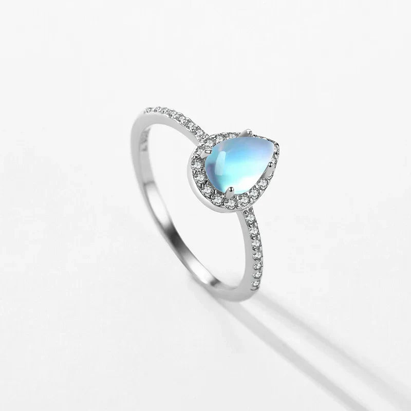 Bague Anneau avec Zircon Pierre de Lune