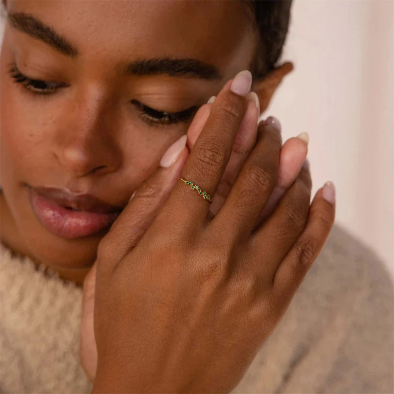 Bague Anneau avec Zircon Pierre de Naissance
