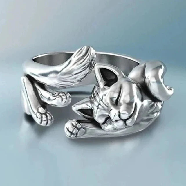 Bague Anneau Chat Qui Dort