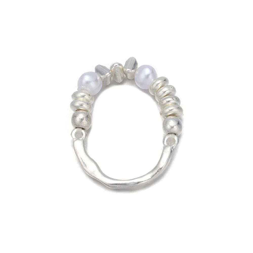 Elégante Bague Anneau en Perles