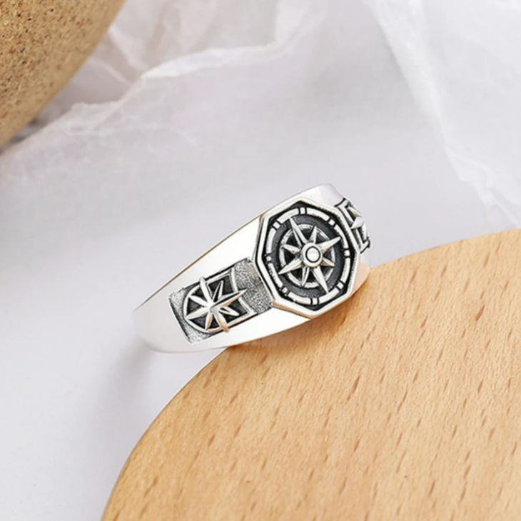 Bague Anneau Rose des Vents