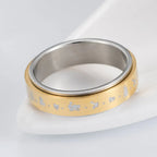 Bague Anneau à Motifs Homme ou Femme Anti-Stress Tournant or