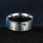 Bague Anneau Lettres Anti-Stress Tournant argent