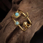 Bague Anneau Lune et Etoile