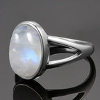 Bague Anneau Ovale Femme Pierre de Lune