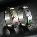 Bague Anneau avec Coeurs ou Pattes Anti-Stress Tournant pattes