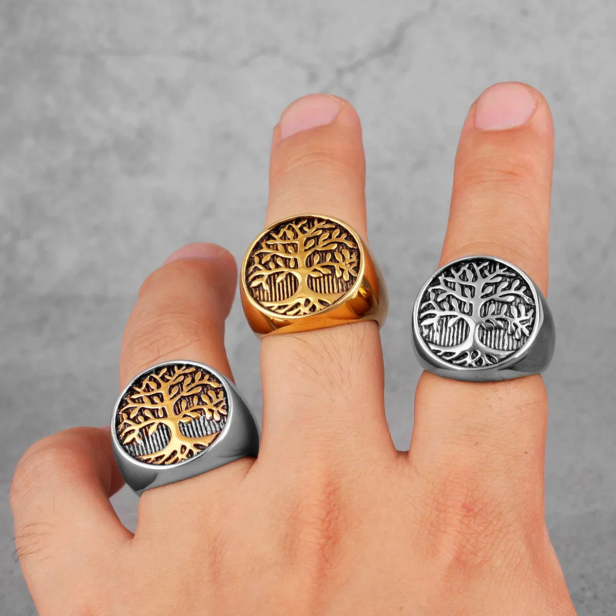 Bague Arbre de Vie pour Homme or 