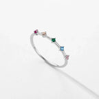 Bague arc-en-ciel femme
