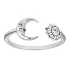 Bague avec Croissant de Lune et Astres