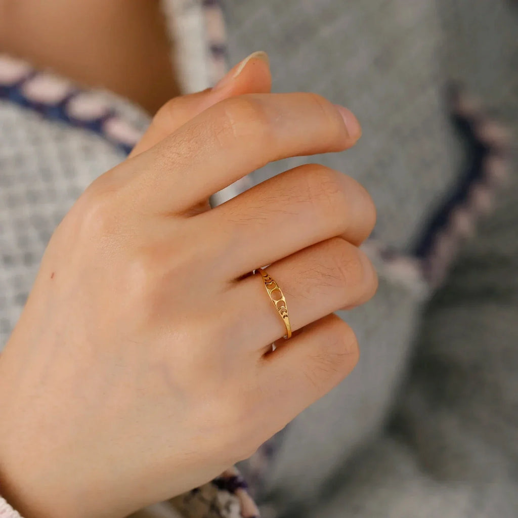 Bague avec Croissants de Lune or