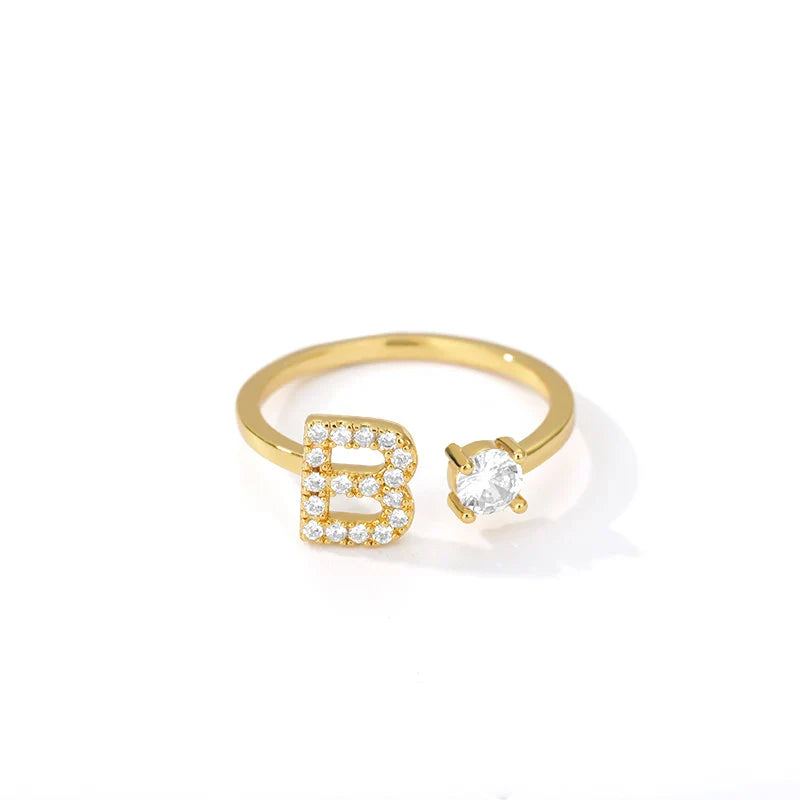 Bague personnalisée avec initiale b