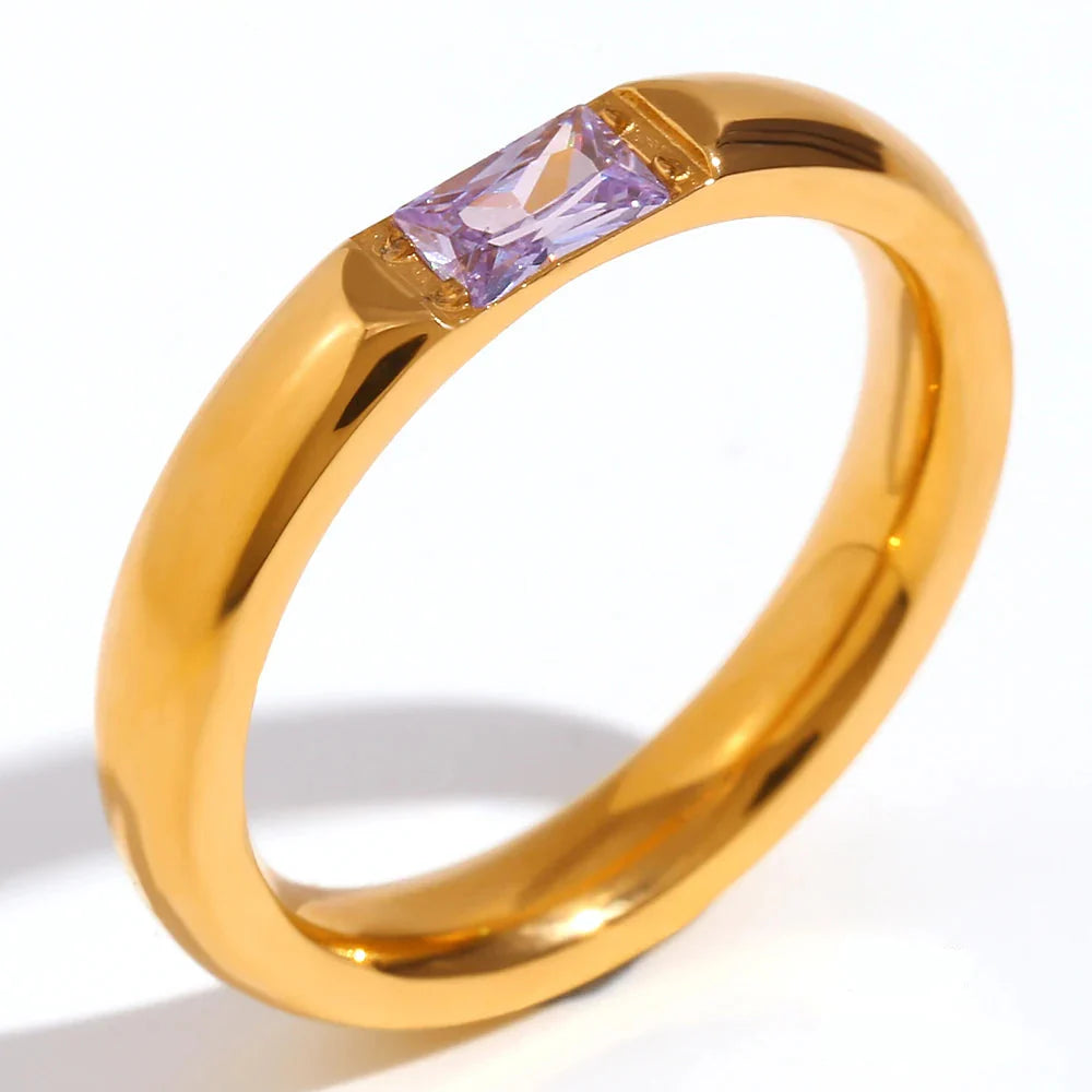 Bague avec pierre de naissance sertie pour femme juin