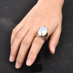 Bague avec Pierre Naturelle Pierre de Lune