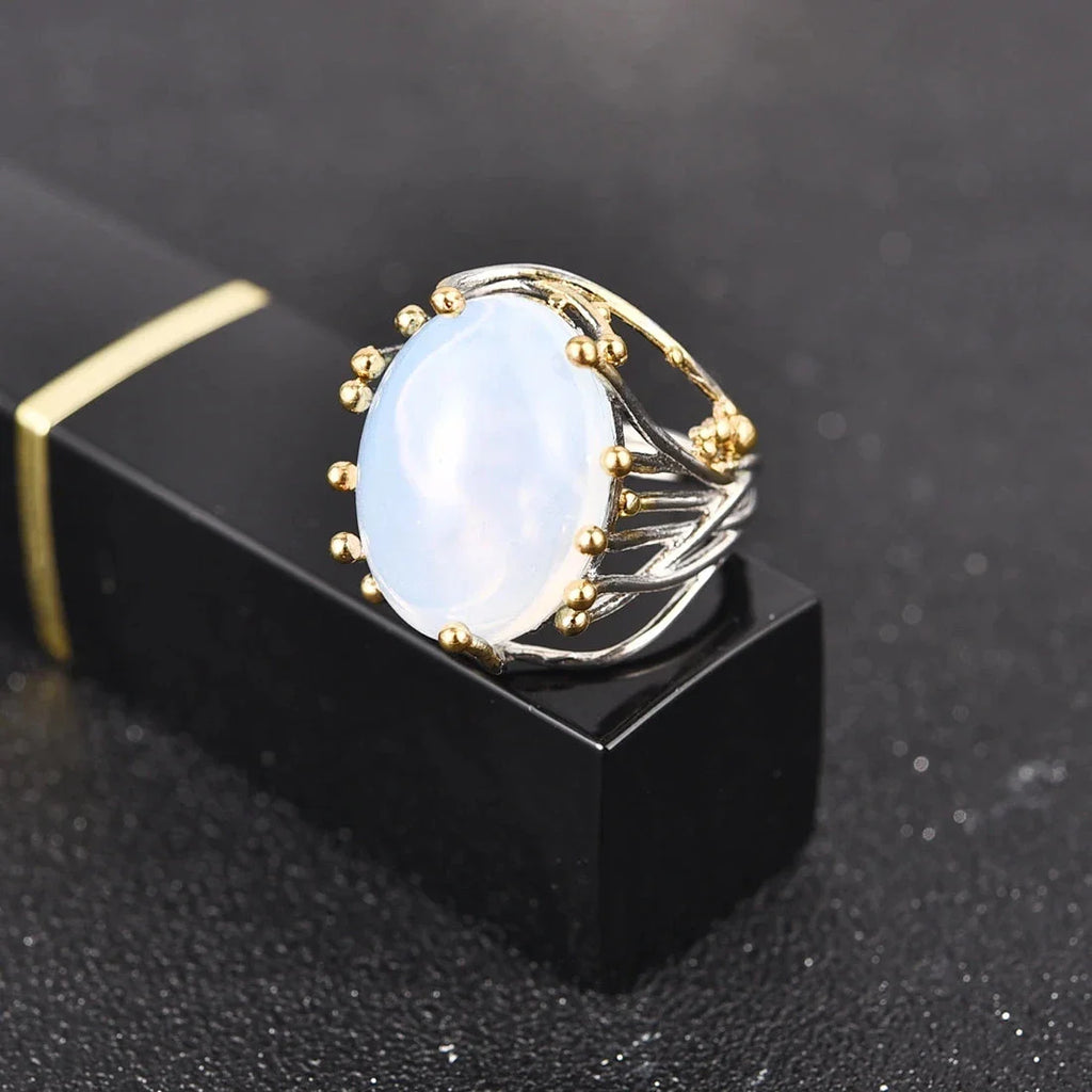 Bague avec Pierre Naturelle Pierre de Lune
