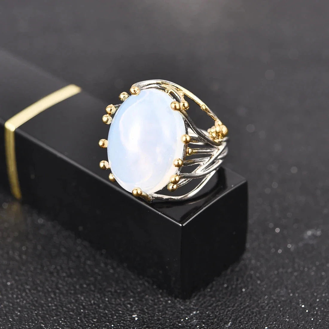 Bague avec Pierre Naturelle Pierre de Lune