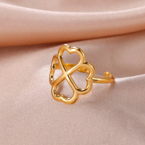 Bague avec Trèfle à 4 Feuilles pour Femme or