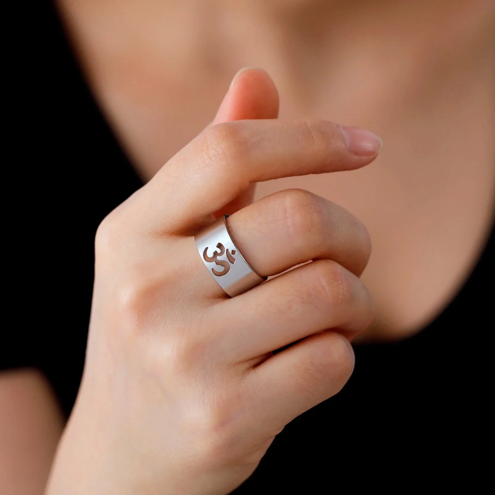 Bague Bouddhiste Om Tibétain argent