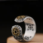 Bague Bouddhiste Tibétain Homme Femme Chevalière Anneau Or et argent