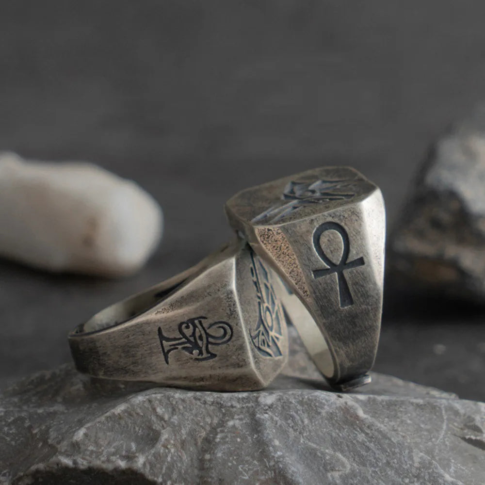 Bague carrée de Style Egyptien
