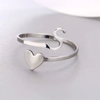 Bague Cœur Initiale Argent S