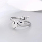 Bague Cœur Initiale Argent X