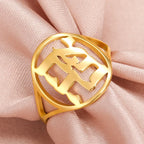 Bague creuse pour homme ou femme avec gravure en hébreu juif or