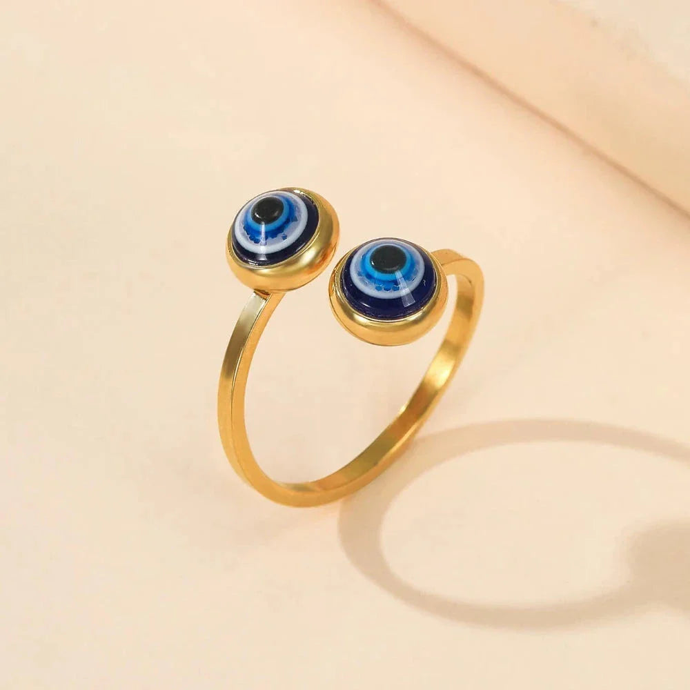 Bague Elégante Turque Contre le Mauvais Oeil or