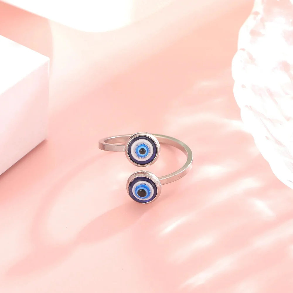 Bague Elégante Turque Contre le Mauvais Oeil argent