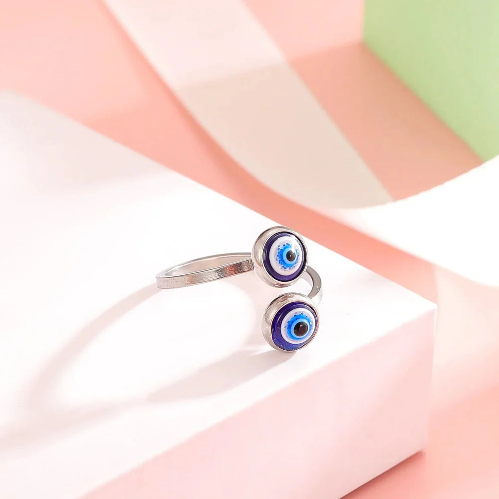 Bague Elégante Turque Contre le Mauvais Oeil argent