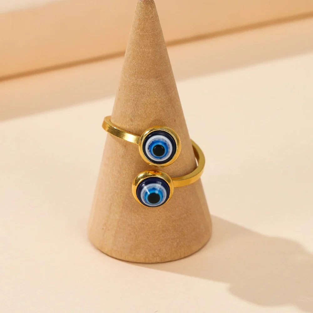 Bague Elégante Turque Contre le Mauvais Oeil or