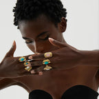 Bague Ethnique avec Pierre Naturelle 