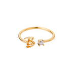 Bague fine pour femme personnalisée avec initiale b