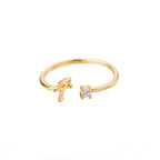 Bague fine pour femme personnalisée avec initiale f