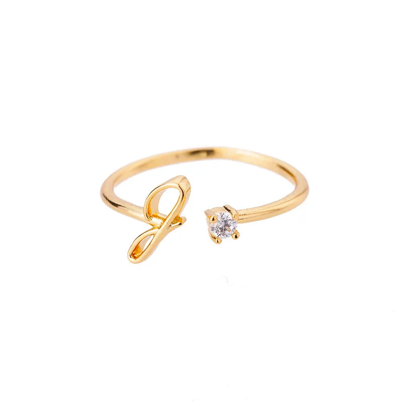 Bague fine pour femme personnalisée avec initiale j