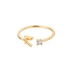 Bague fine pour femme personnalisée avec initiale r