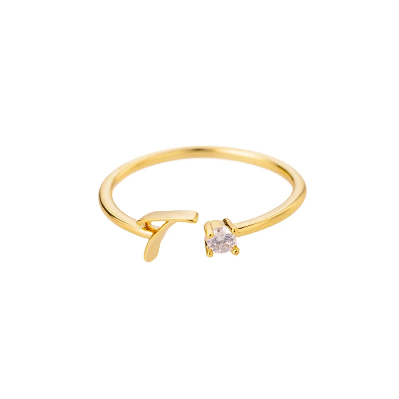 Bague fine pour femme personnalisée avec initiale t