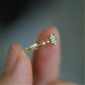 Bague Flocon de Neige Femme Hiver Or