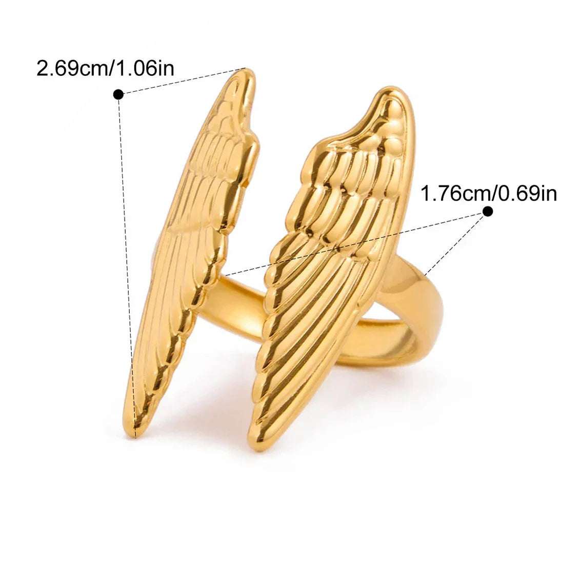 Bague large ailes d'ange