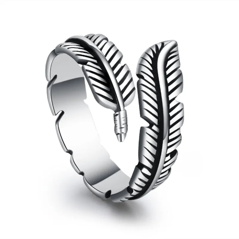 Bague Plume Argentée pour Femme