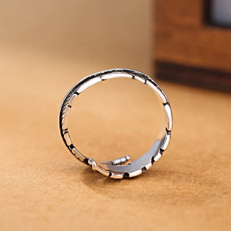 Bague Plume Argentée pour Femme