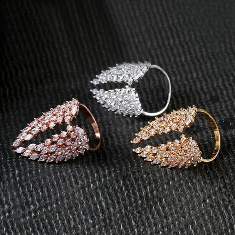 Bague Plume en Zircon or
