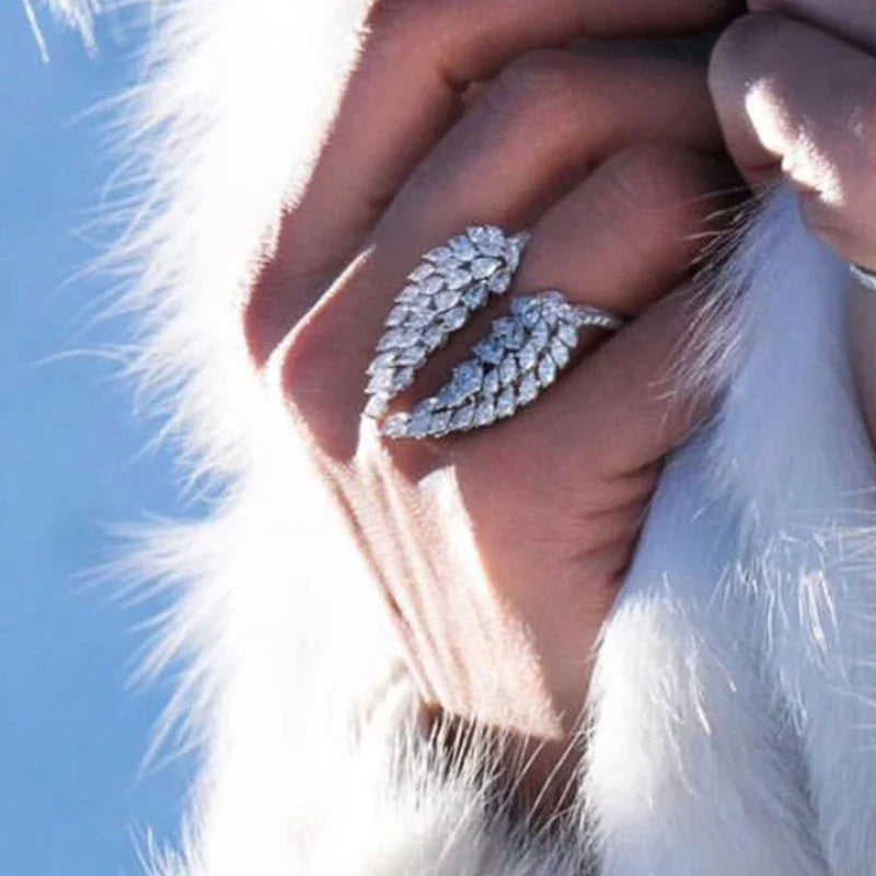 Bague Plume en Zircon argent