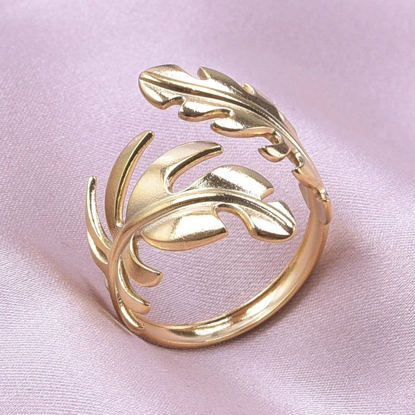 Bague Plume pour Femme or