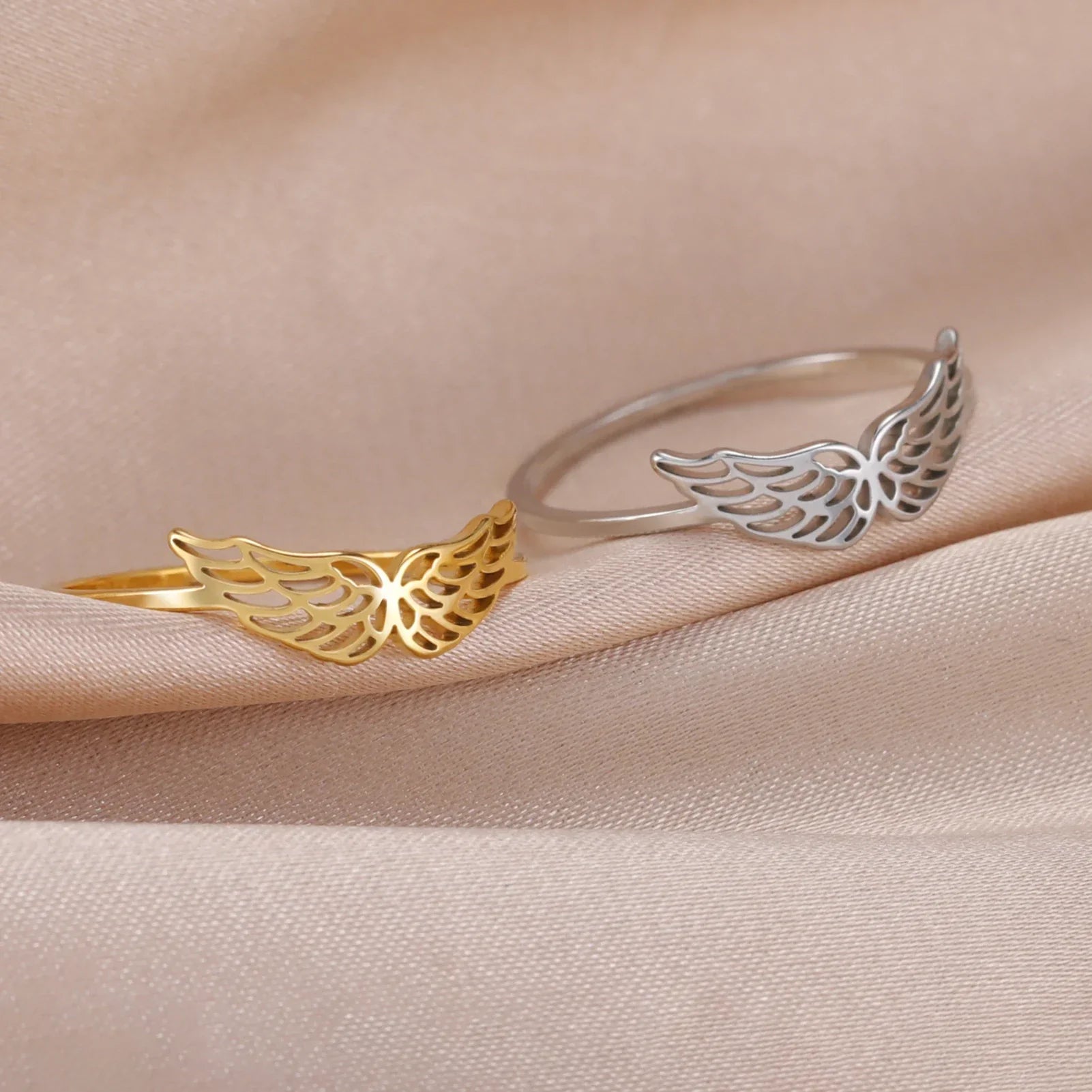 Bague femme ailes d'ange or